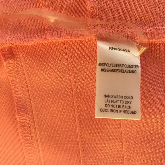 YaYa & Co Formal Coral Pink Top Strapless Grad Prom Zipper Sz Med Fitted Stretch - Picture 12 of 14